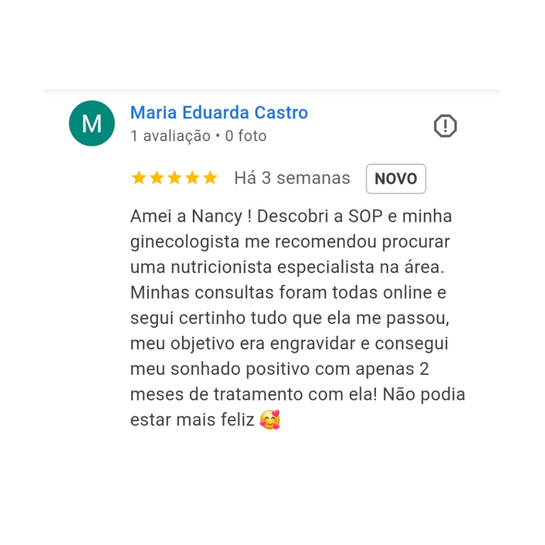 Depoimento 02, imagem original publicada na página da nutricionista Nancy Drumond