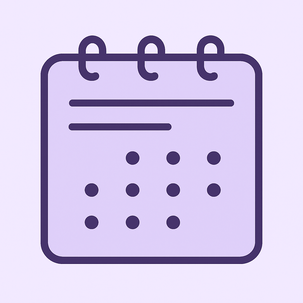Mini Calendário 6 semanas